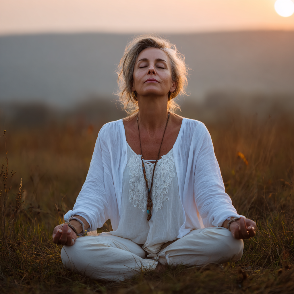 Group of Ukrainian adults of different ages smiling while performing gentle stretching exercises in a bright yoga studio with natural lighting